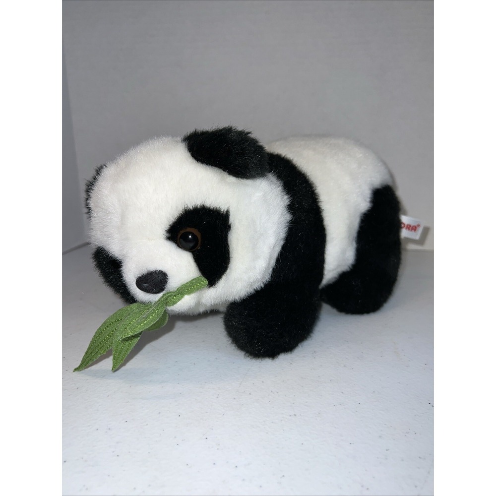 Aurora Giant Panda Bear Cub with Bamboo Leaves Stuffed Animal Plush 10 Inch